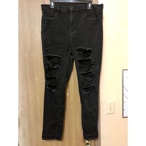 black American eagle ripped jeans high waisted